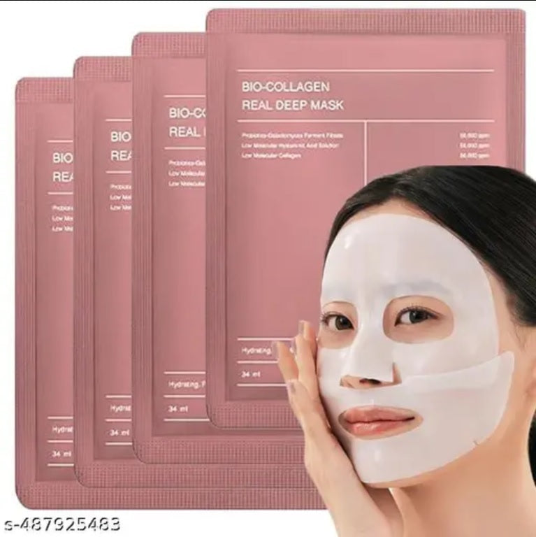 Face Mask, Bio-Collagen Real Deep Mask, Deep Collagen Overnight Mask Pack of 6