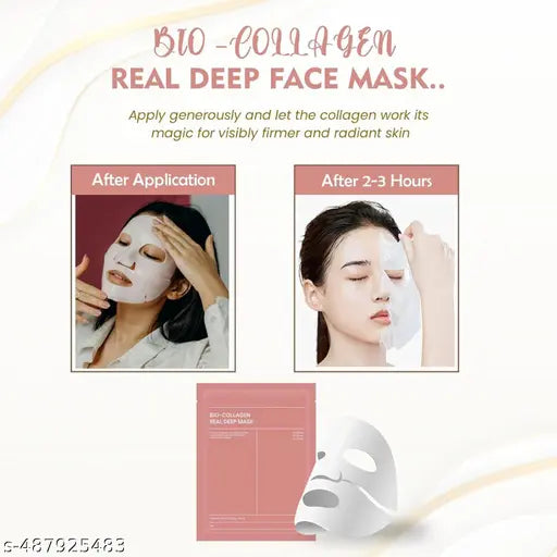 Face Mask, Bio-Collagen Real Deep Mask, Deep Collagen Overnight Mask Pack of 6