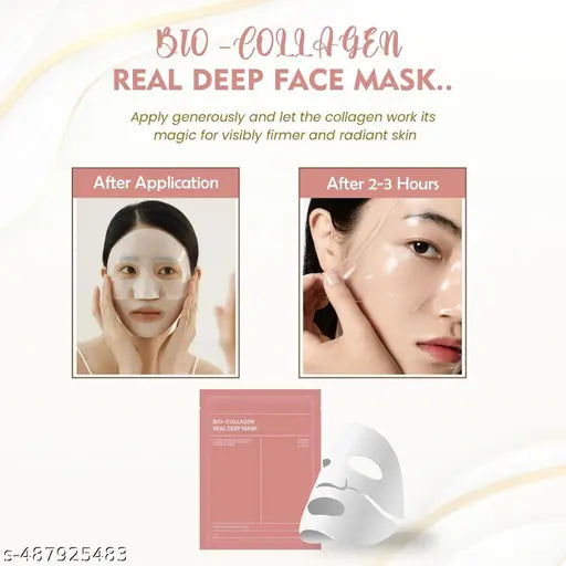 Face Mask, Bio-Collagen Real Deep Mask, Deep Collagen Overnight Mask Pack of 6